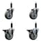 Service Caster 4'' Gray Poly Wheel Swivel 1'' Expanding Stem Caster Set 2 Brakes, 4PK SCC-EX20S414-PPUB-2-PLB-2-1 - alternate 1
